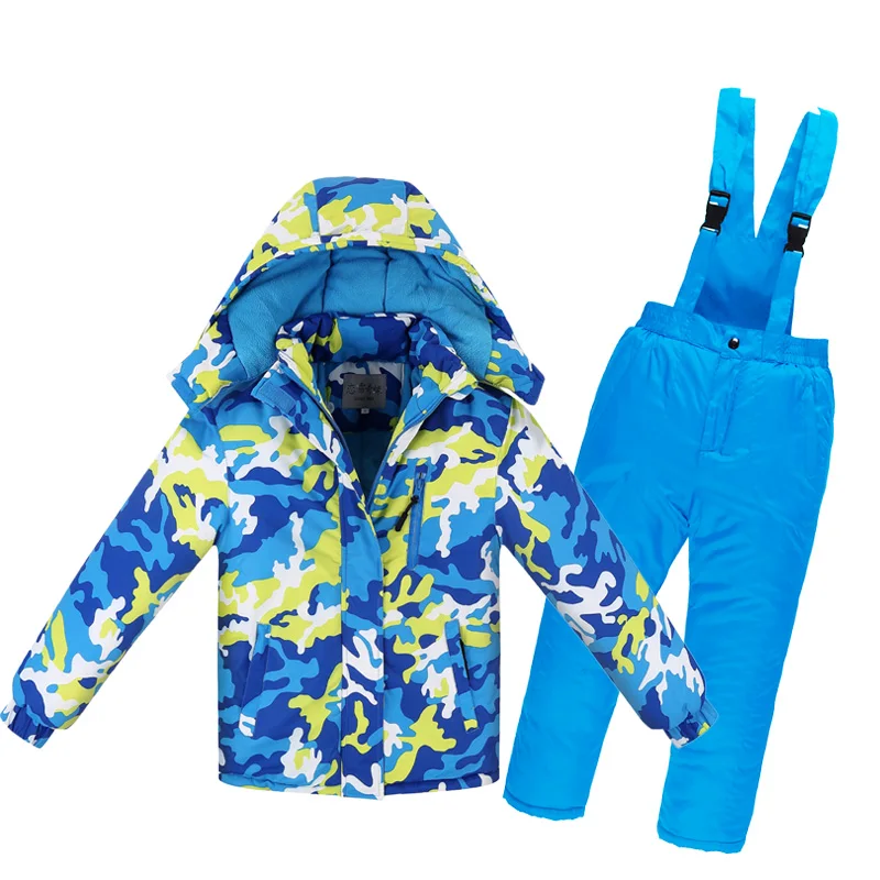 Boys Girls Ski Suits Waterproof Windproof Snow Pants+jacket Set of Winter Sports Suit for Clothes | Мать и ребенок