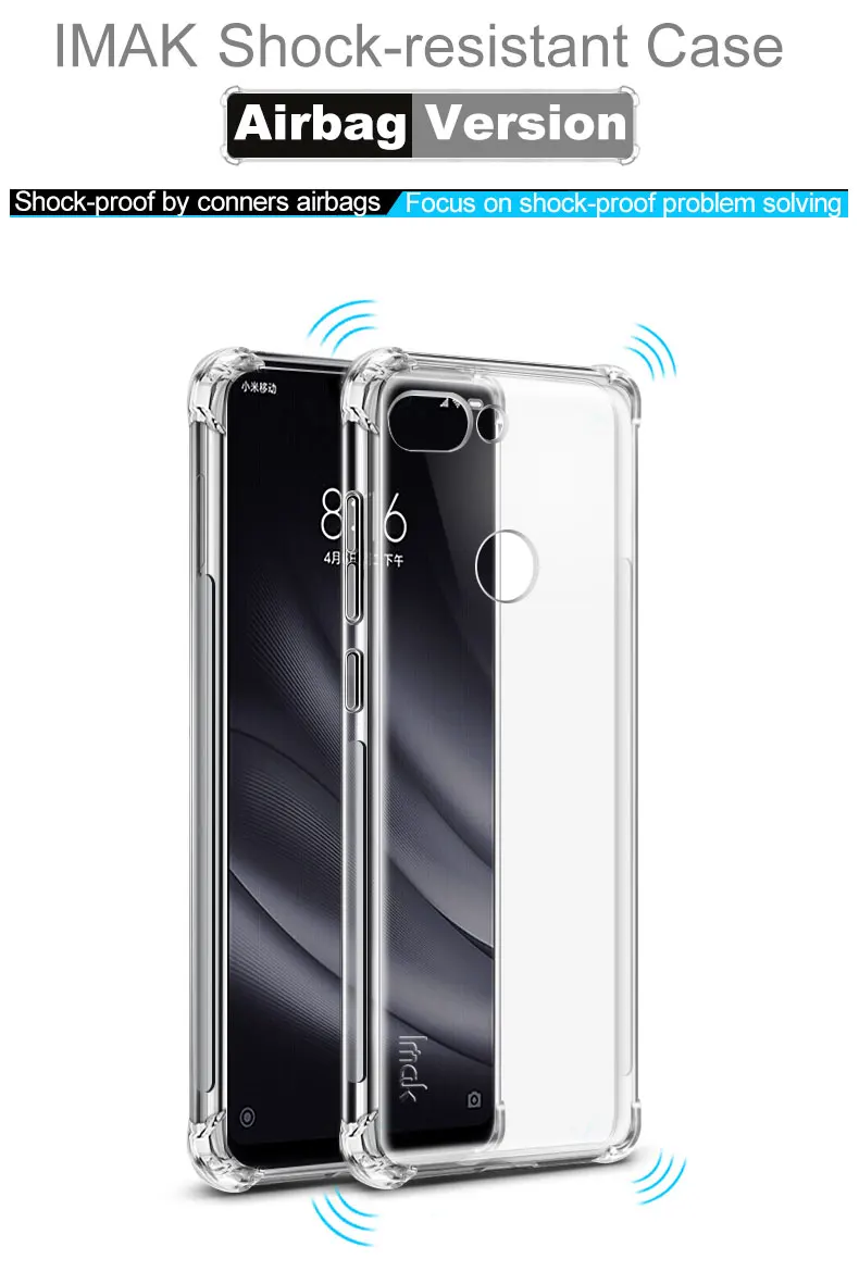 Xiaomi mi 8 Lite чехол IMAK Ударопрочный силиконовый мягкий прозрачный чехол из ТПУ для Xiaomi mi 8 mi 8 Lite