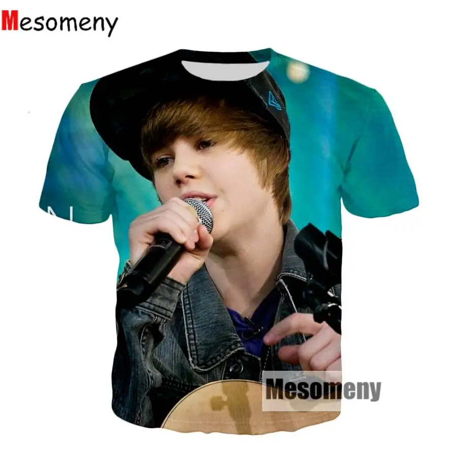 Мезо мужская y новая известная певица Мужская Женская футболка Halsey And Justine Bieber с 3d