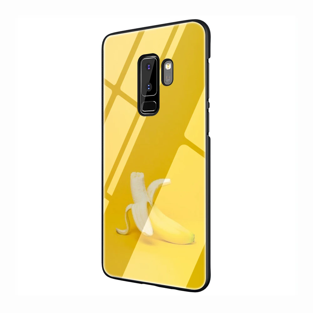 banana Tempered Glass Phone Cover Case for Samsung Galaxy S7 edge S8 9 10 Note 8 9 10 Plus A10 20 30 40 50 60 70 - Цвет: G12