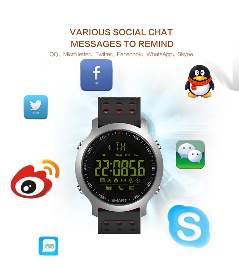 Смарт-часы SMARCENT EX18 5 АТМ водостойкие Bluetooth 4,0 звонки SMS напоминание Шагомер монитор сна Совместимость Android iOS