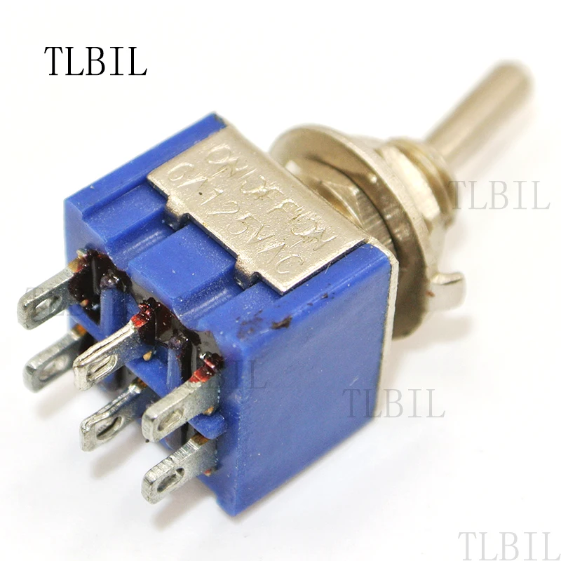 5 шт. 3 положения 6Pin 2P2T DPDT ВКЛ ВЫКЛ Миниатюрный Мини тумблер 6A 125VAC|Выключатели| |