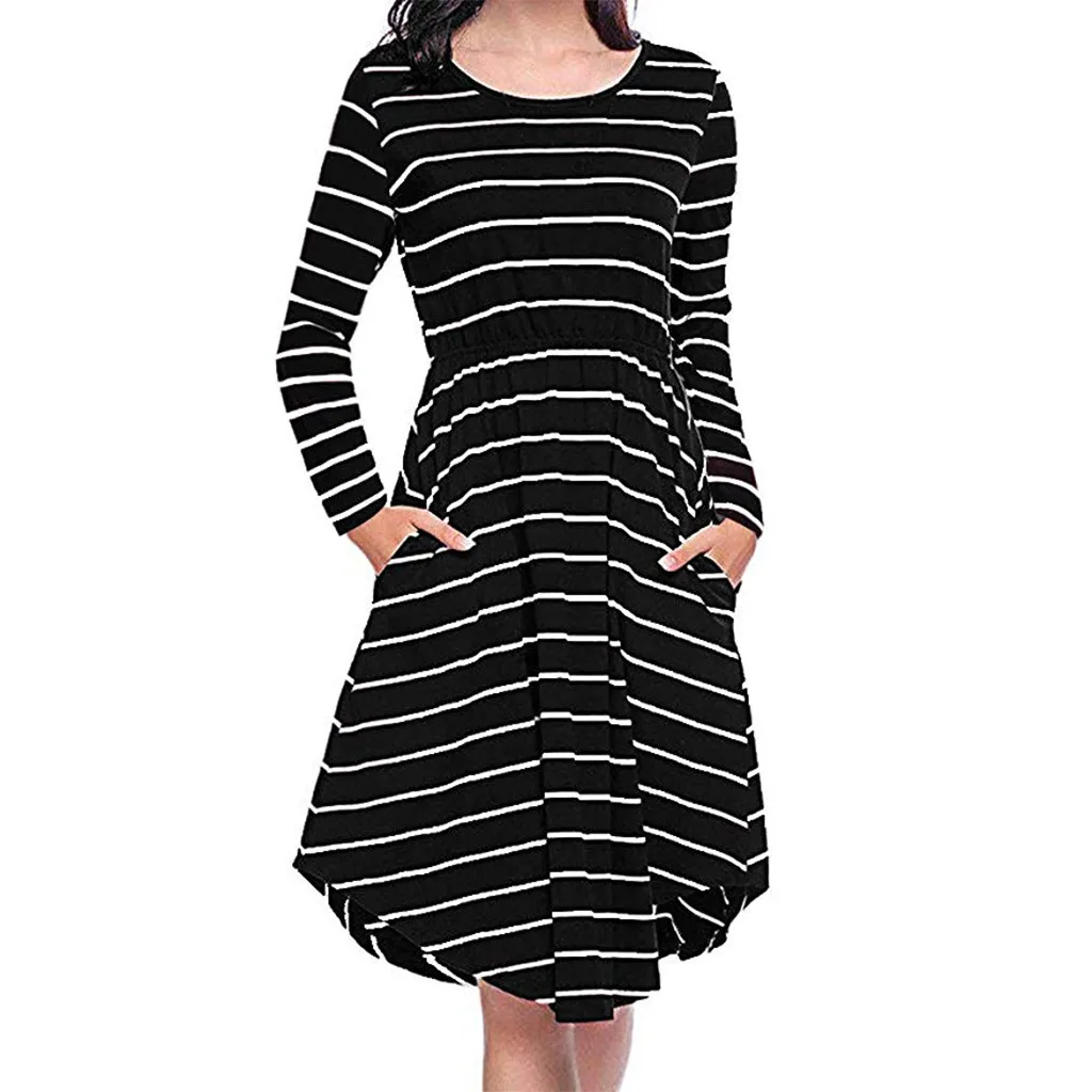 MUQGEW/летние платья повседневное женское платье для беременных одежда в полоску