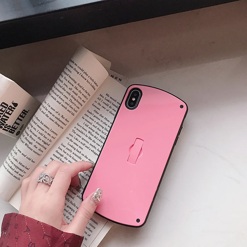 Однотонный чехол GlamPhoneCase с кольцом для iPhone 6 7 8 Plus X XR XS Max|Бамперы| |