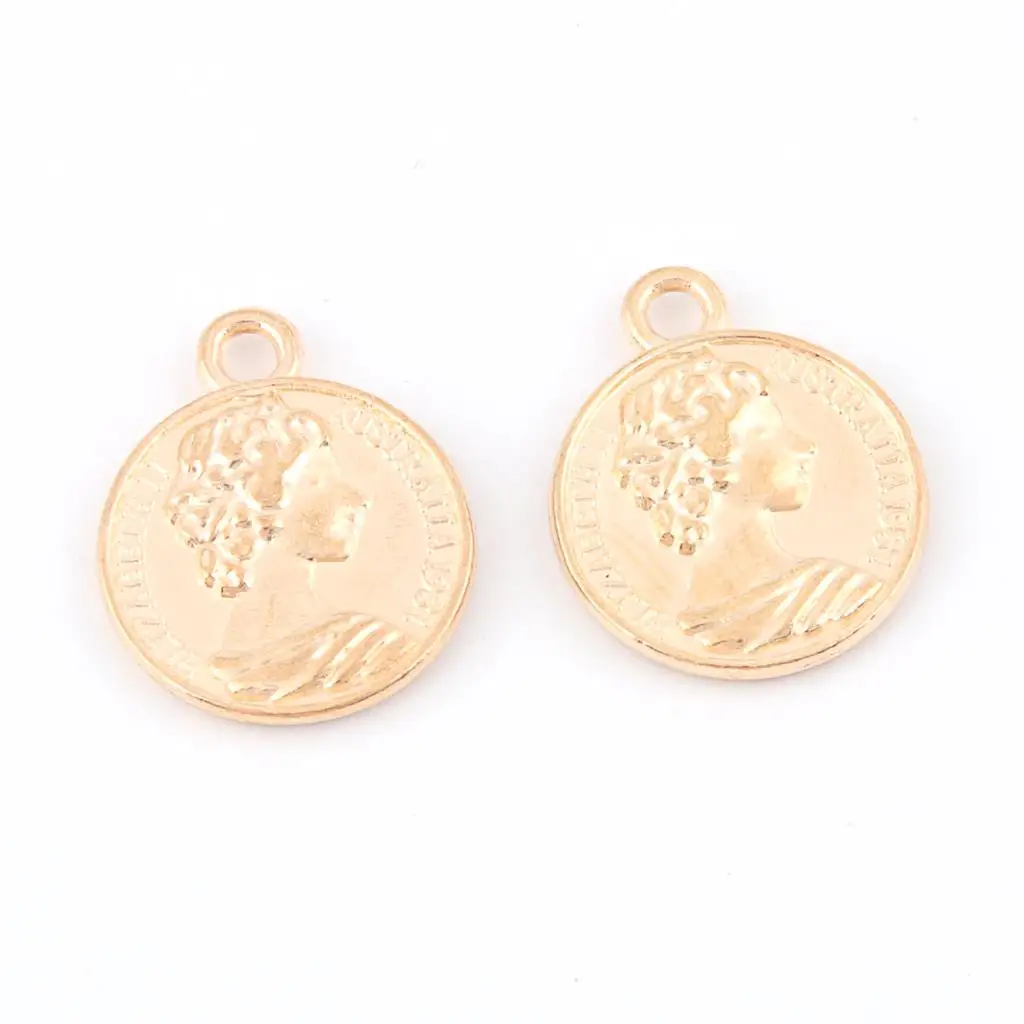 20 шт Kc Золотой Круглый Женский Аватар амулеты голова кулон с портретом