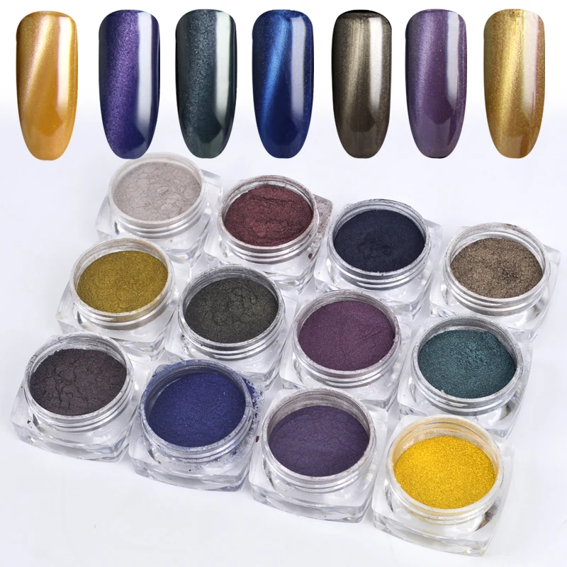 

Hot 1g/box 3D Effect Cat Eye Magnet Powder Dust UV Gel Polish Environmental Magic Mirror Nail Art Glitter Pigment DIY Nail Tools
