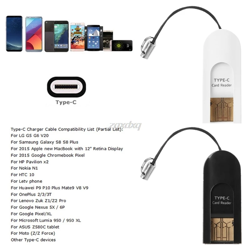 Два в одном usb type C к USB 2 0 A Micro SD TF кард ридер адаптер оптовая продажа и Прямая