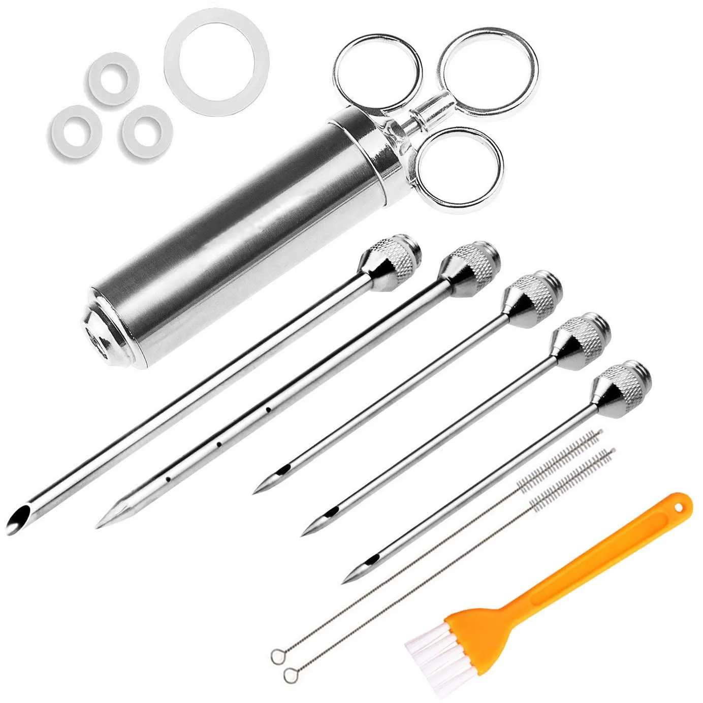 5 Needle3Brush Iyoupite 5 игл 2 унции инжектор мяса шприц птицы маринада ароматизатор инжектор мяса приправа инжекторы барбекю набор кухонные инструменты - Цвет: 5 Needle3Brush