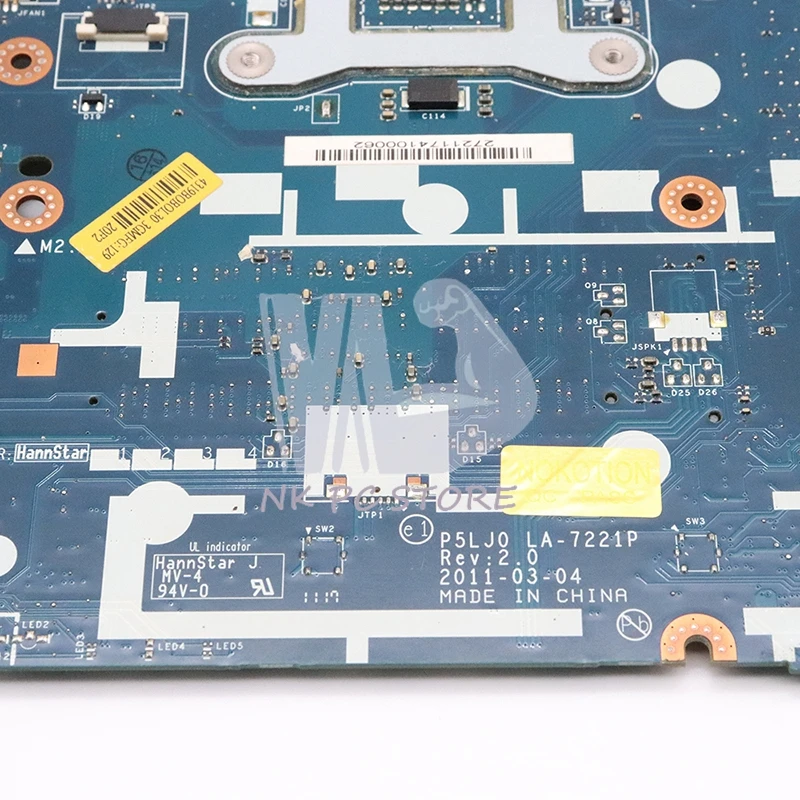 Материнская плата NOKOTION для ноутбука Acer aspire 5830 5830T P5LJ0 LA-7221P mbclo02001 PGA989 HM65 DDR3 GT520M graphics