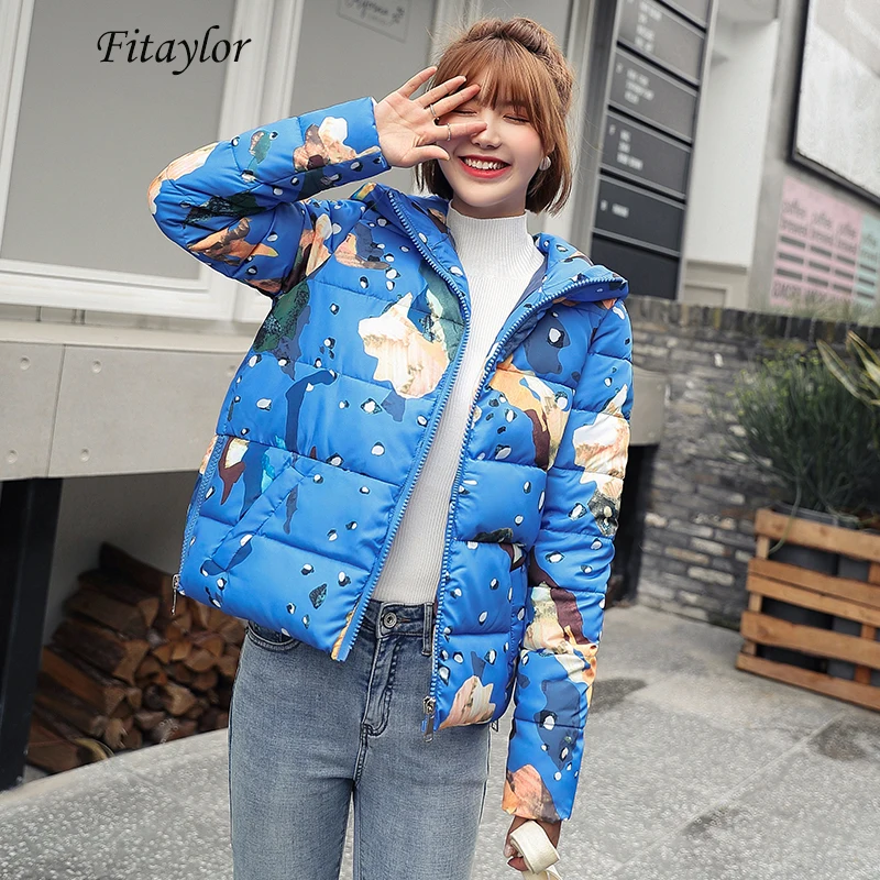 Fitaylor/зимняя женская короткая хлебная хлопковая куртка парка повседневная на