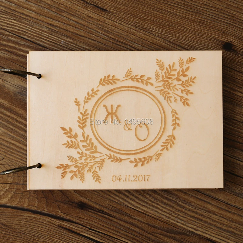 Свадебная Гостевая книга деревянная уникальная Книга в деревенском стиле