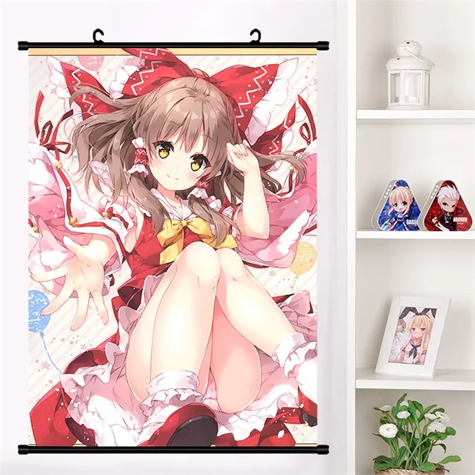 K Япония Аниме TouHou проект Хакурей рейму Косплей настенный свиток Фреска плакат Настенные подвесные плакаты Otaku домашний художественный Декор коллекционные подарки - Цвет: K