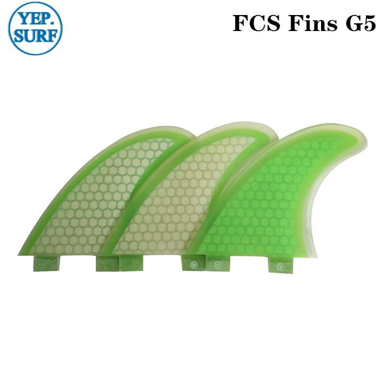 FCS fin G5 светло зеленый плавник для серфинга ячеистый высококачественный