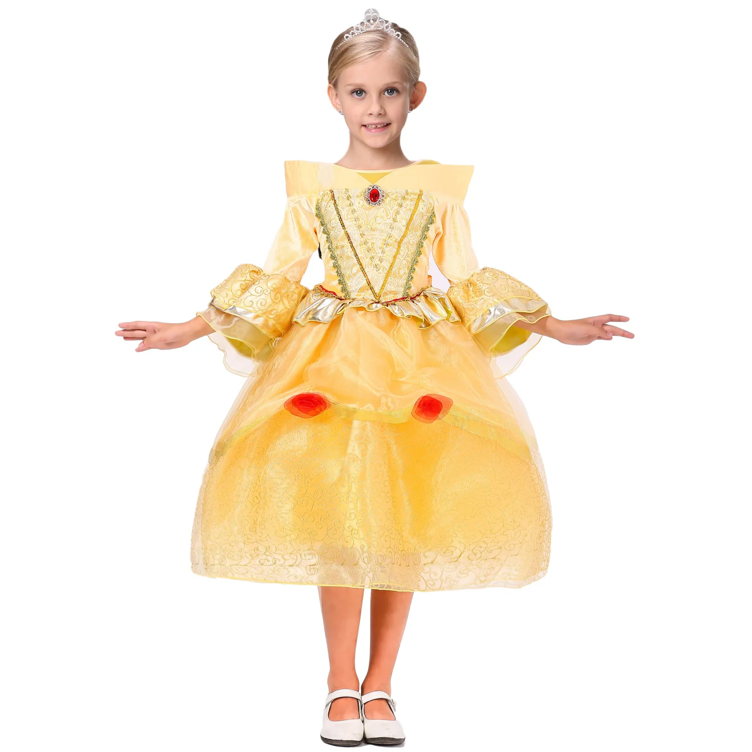 Детская Карнавальная одежда; платье принцессы Белль для костюмированной вечеринки; платья на Хэллоуин для девочек; Детский карнавальный костюм красавицы и чудовища