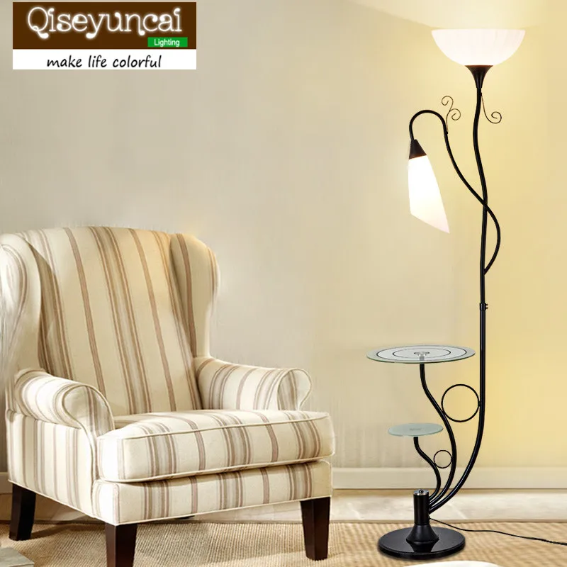 Qiseyuncai 2018Modern minimalist living room LED floor lamp bedroom bedside creative landing shelf coffee table | Лампы и освещение