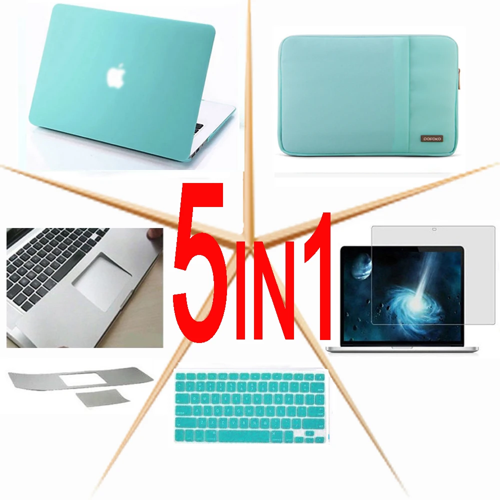 5в1 сумка для ноутбука жесткий чехол клавиатуры защитная пленка экрана 2018 Новый