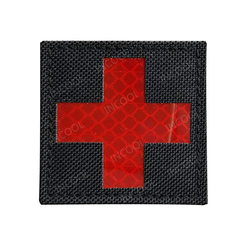 Reflective Medic Red Cross EMT Star of Life Embroidery Patch Military Morale Patches Tactical Emblem Applique Embroidered Badges - Color: 7