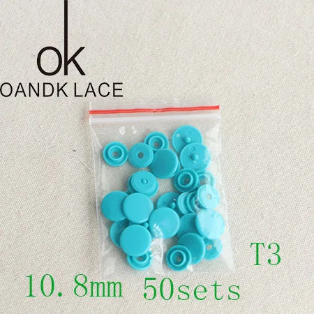 10.8MM 50Sets 50 комплектов KAM T3-T8 10,8-13,8 мм круглые пластиковые застежки кнопки застежки пододеяльник лист кнопки одежды аксессуары для детской одежды - Цвет: 10.8MM 50Sets