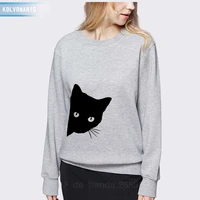 kolvonanig 2019 funny autumnwinter kawaii black cat printed hoodies women sweatshirts loose hooded cute long sleeve pullovers