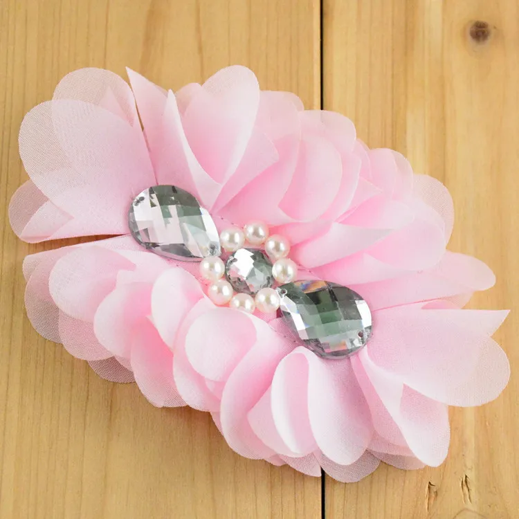 Большие шифоновые балерины 5 дюймов с жемчужинами и стразами в центре аксессуары