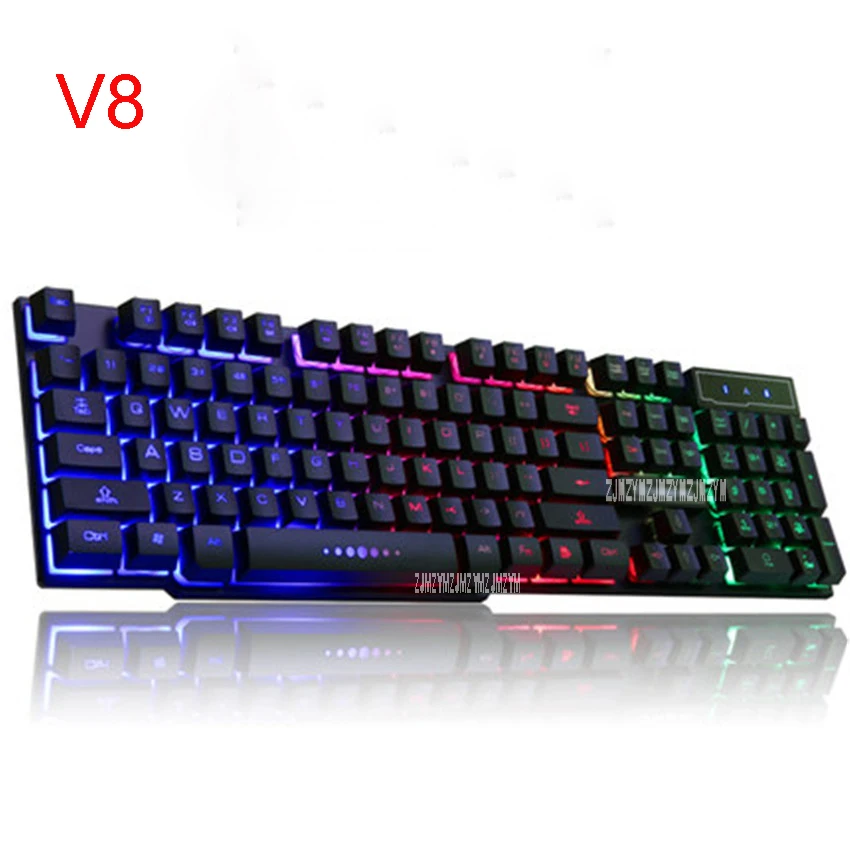 V8 клавиатуры с подсветкой игровой компьютер настольный домашний люминесцентный