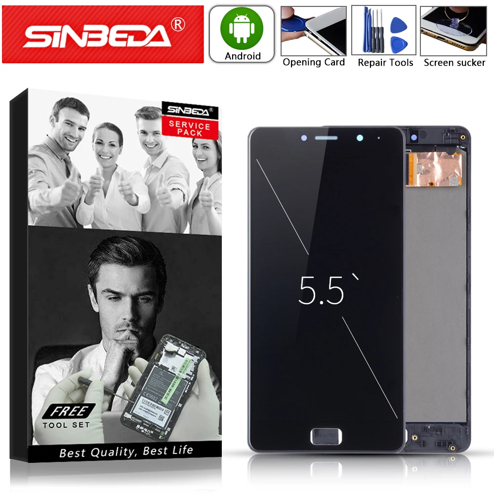 5 дюймов черный золотой для Lenovo Vibe P2 P2c72 P2a42 ЖК-дисплей сенсорный экран с рамкой