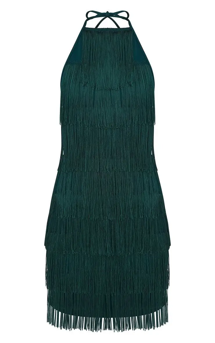 Fringe Dress Spaghetti Strap Sexy Club Green Black Backless Robe Women Summer Dresses Mini Bodycon Zomerjurk Dames 2019 | Женская одежда