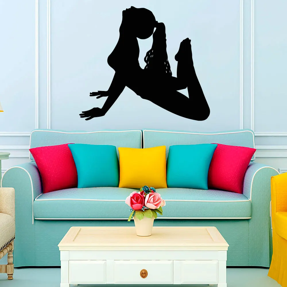 

ZOOYOO Hot Sale Women Yoga Fitness Exercise Wall Sticker Living Room Self Adhesive Vinyl Art Wall Decals Home Decor