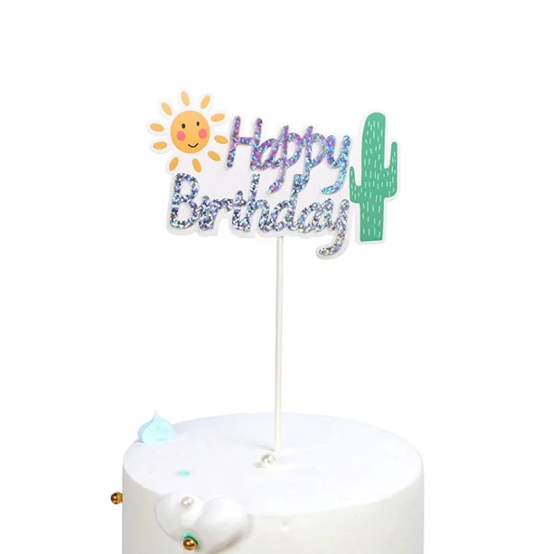 Новые украшения торта креативные карты модные на день рождения Радужный шарик