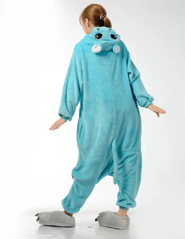 Пижама комбинезоны для мужчин и женщин Комбинезоны взрослых голубого цвета с