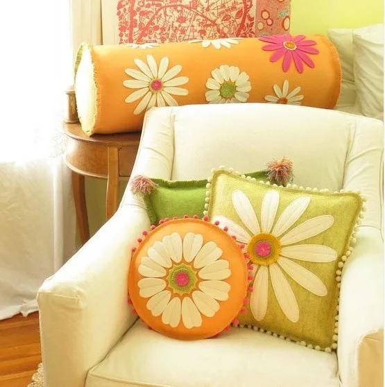 #584 милый ручной работы с цветочным принтом в стиле пэчворк 40D круглый подушки