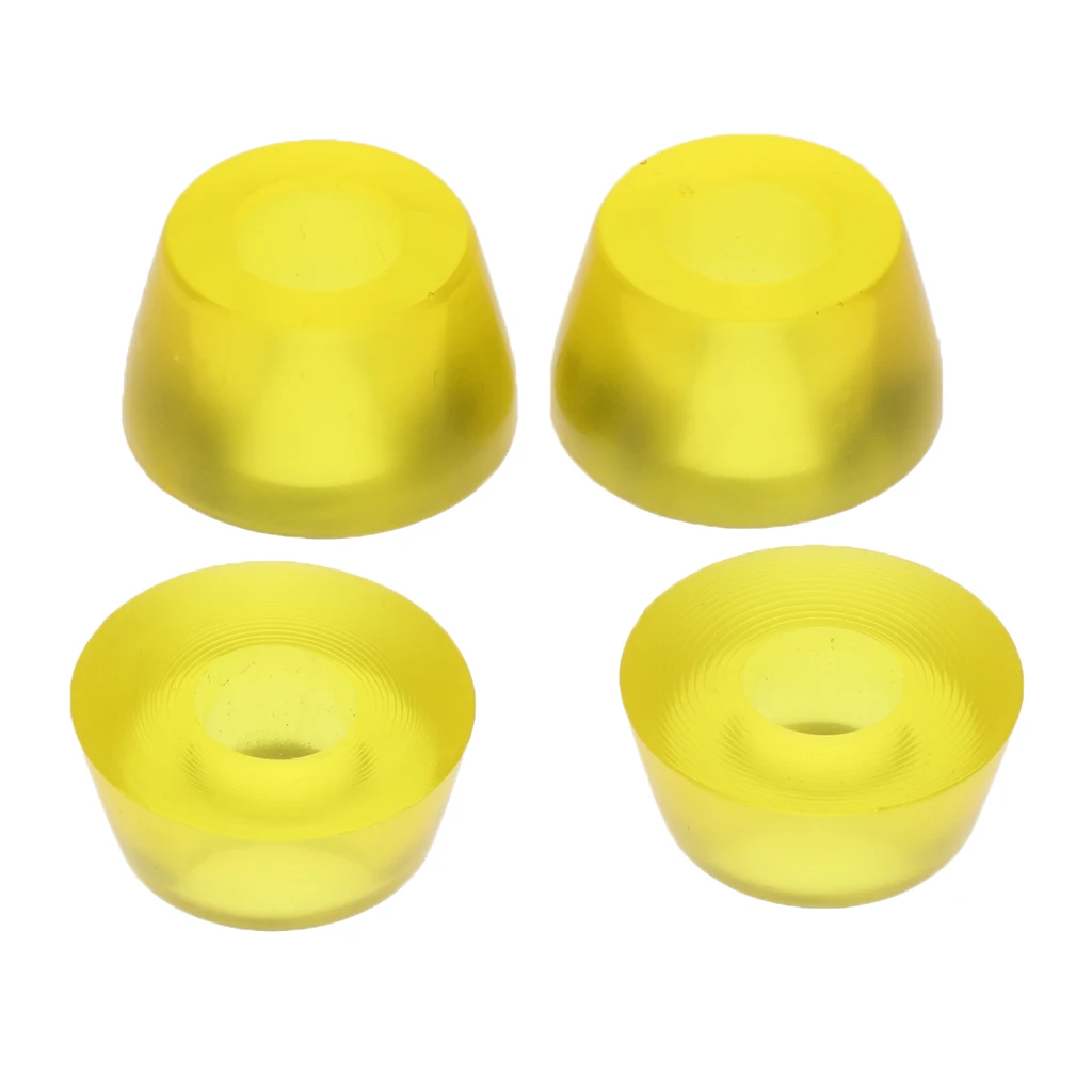 Transparent Yellow Новое прибытие Спорт на открытом воздухе 2 Лонгборд скейтборд грузовик Комплект Втулки 90А для 2 грузовиков Kateboarding лонгбординг грузовик аксессуары - Цвет: Transparent Yellow