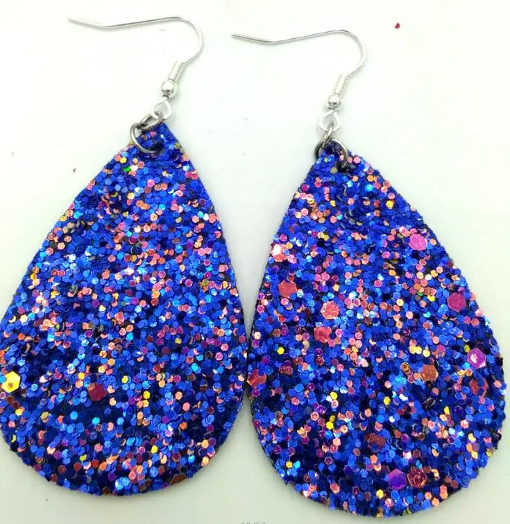 1 New Teardrop PU Leather Earrings Lightweight Leaf Petal Drop Earrings Valentines Day Gift For Women Girls - Окраска металла: 1