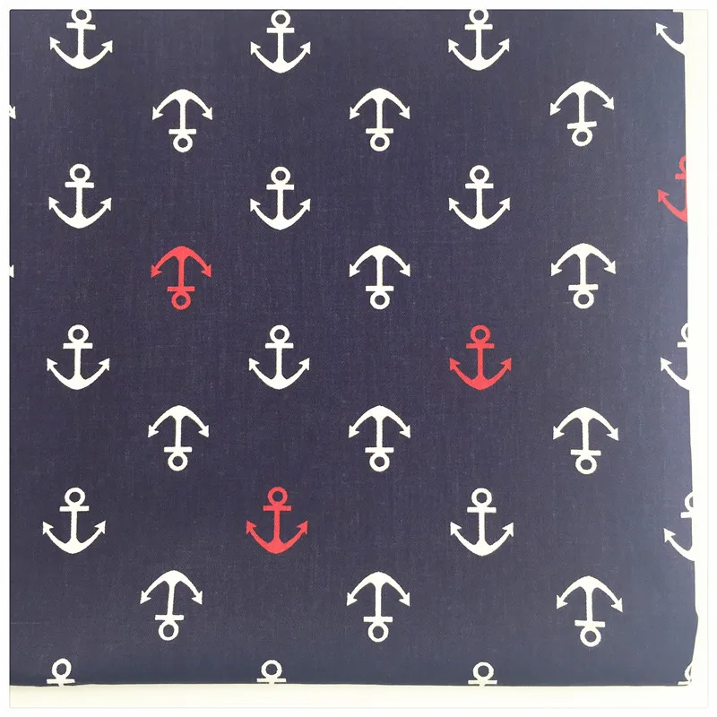 Syunss тёмно морской якорь с принтом хлопчатобумажная ткань для рукоделия