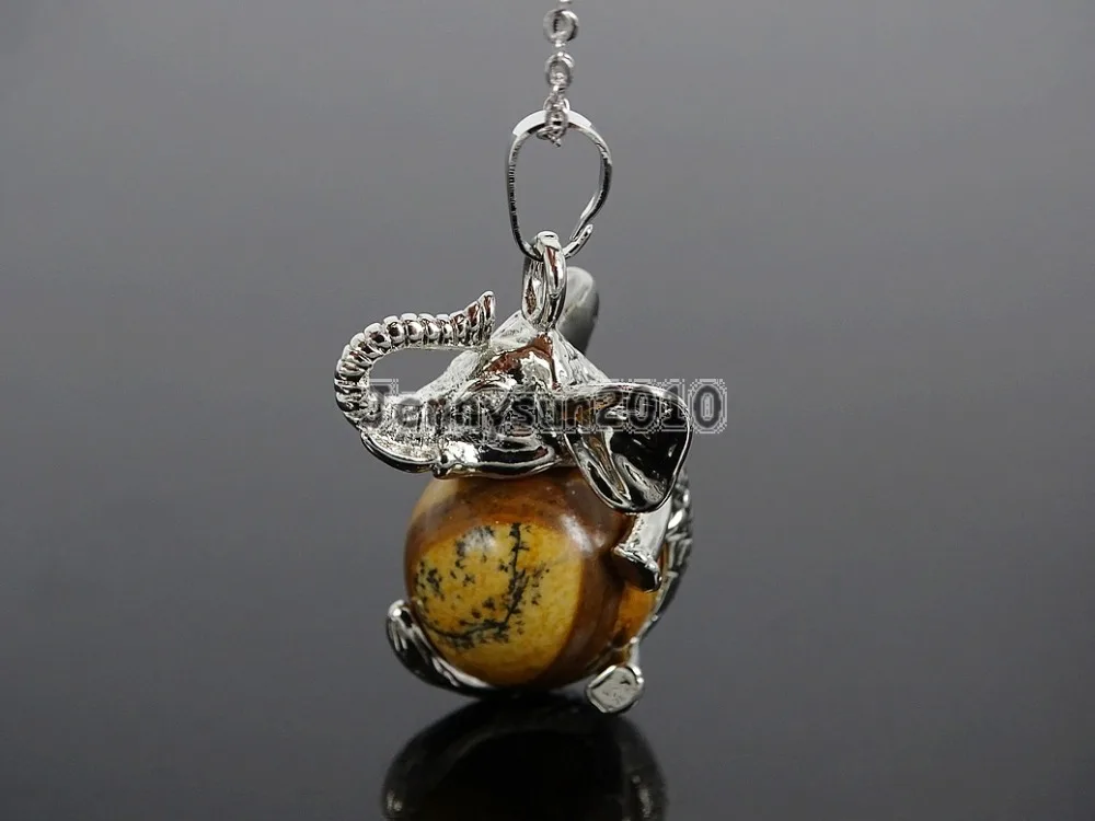 

Природное изображение, драгоценные камни Jas-per, камень, круглый шар, чакра, исцеляющий слон, ожерелье со свисающими бусинами, Исцеляющие ювел...