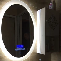 oval bath smart mirror european wall mirror bathroom led need electricity power toilet anti fog touch screen mirrors bluetooth