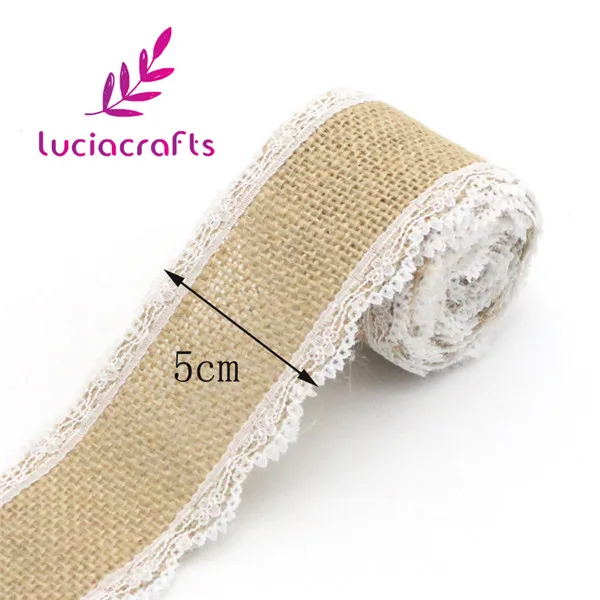 Type 14 5cm Lucia crafts 2y/lot 5-6 см лента из натуральной джутовой мешковины с кружевной льняной отделкой джутовые DIY Свадебные мероприятия вечерние принадлежности для торта V0602 - Цвет: Type 14 5cm