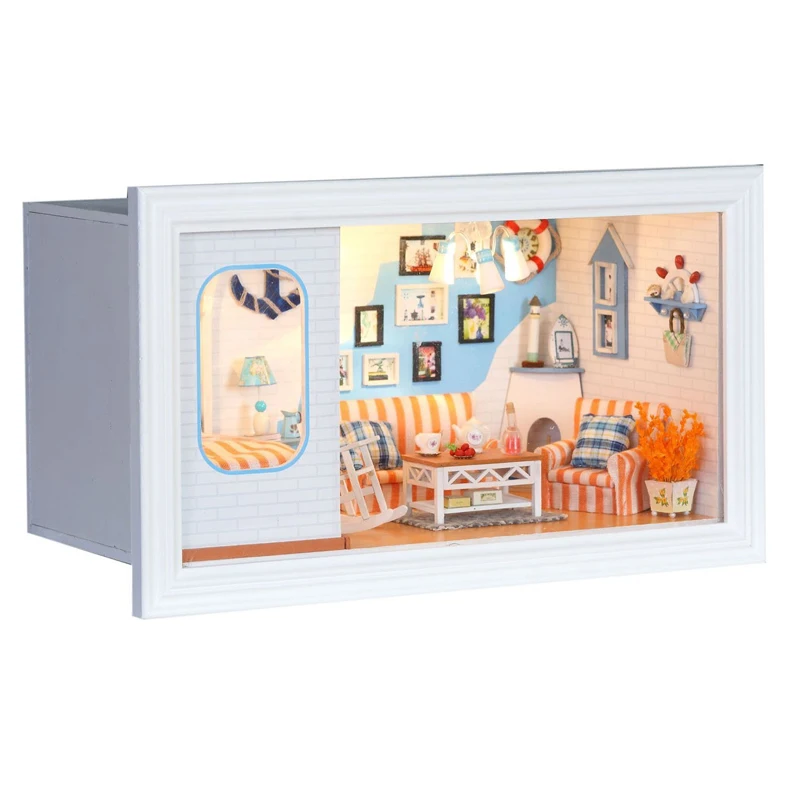 Миниатюрный Приморский дом модель домашнего декора деревянный кукольный домик