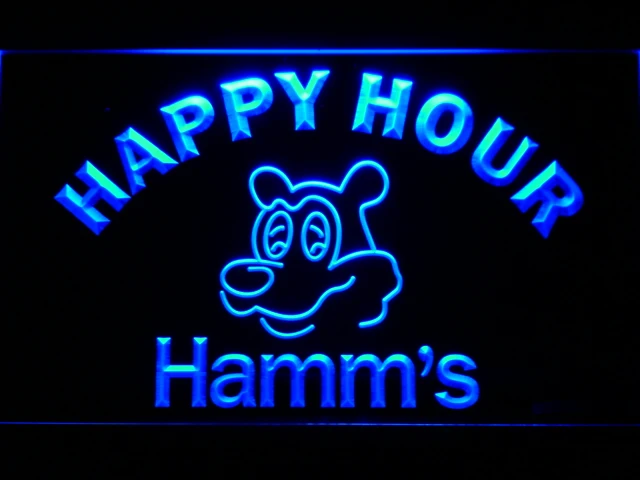 

645 Hamm's Beer Happy Hour Bar LED Neon Light Signs with On/Off Switch 20+ Colors 5 Sizes to choose