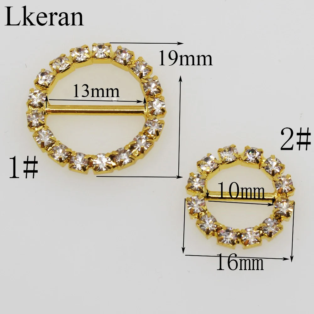 Высокое качество! 10 шт. золотистые стразы лента для приглашений слайдер Пряжка