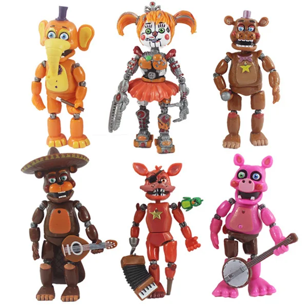 6 шт./компл. Five Nights At Freddy's ПВХ Фигурки пиццы магазин кукла с легким соединением