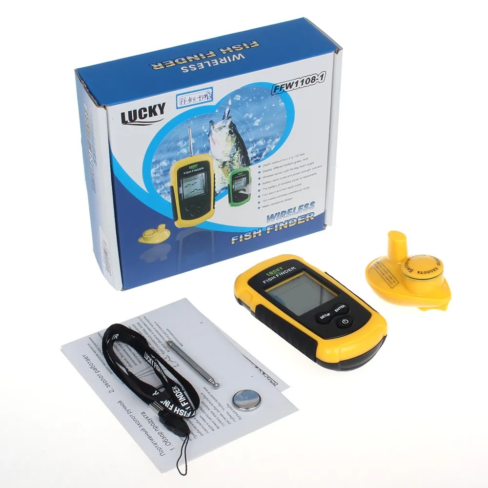 Lucky FFW1108-1 Портативный 100 м Беспроводной Рыболокаторы сигнализации 40 м/130FT Sonar
