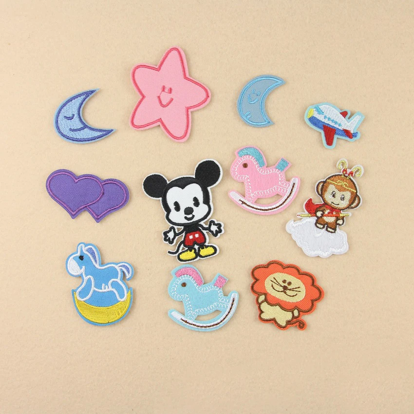 11 шт./лот Смесь Мультфильм Звезда Луна Троянский Конь Вышивка Железа На Патчи