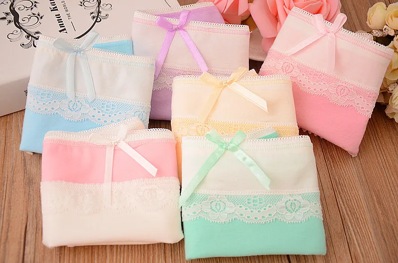 

Panties set 2017 large size panties cotton lace underwear women thongs bragas cute lady briefs waist girls underwear B809