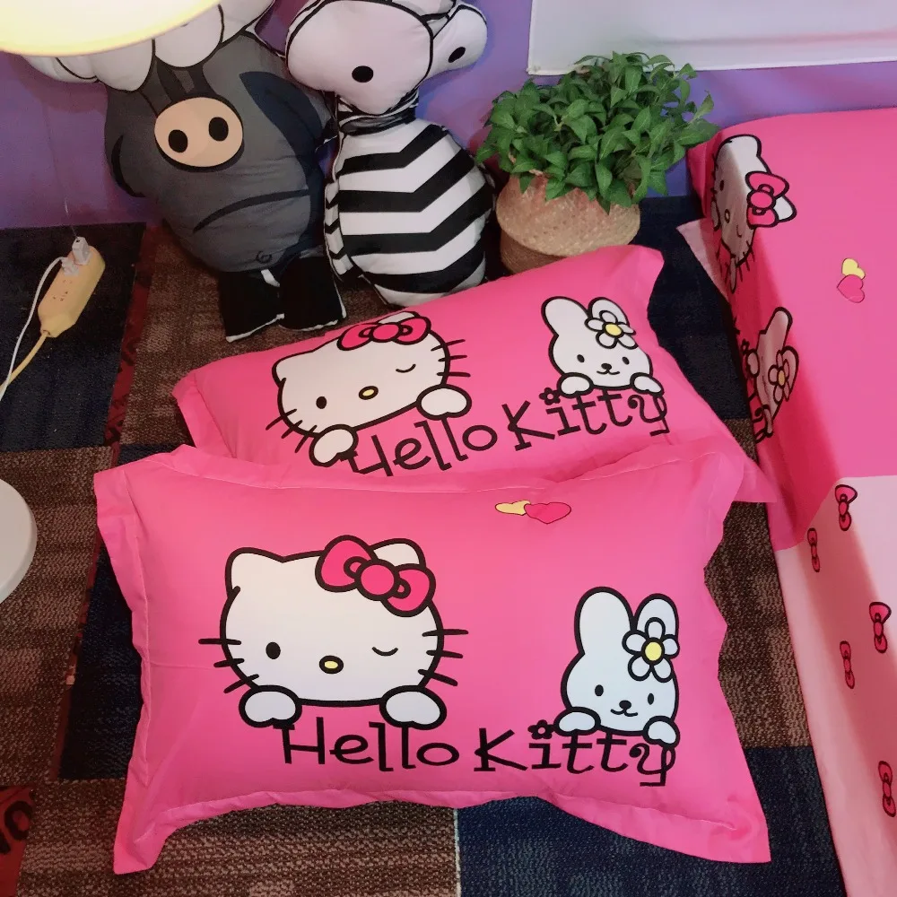 Распродажа комплект постельного белья с рисунком Hello Kitty Daroemon Cat фиолетово