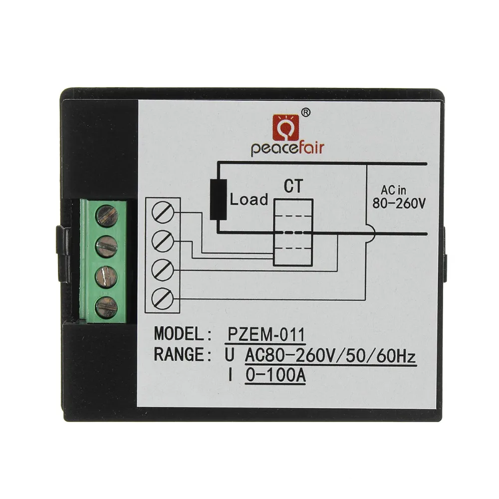 Ac80v-260v 100A цифровой Мощность счетчик энергии Напряжение тестер амперметр