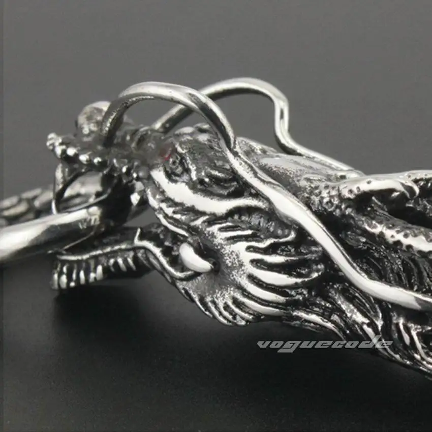 316L нержавеющая сталь красные глаза кулон с драконом мужские байкерские в стиле
