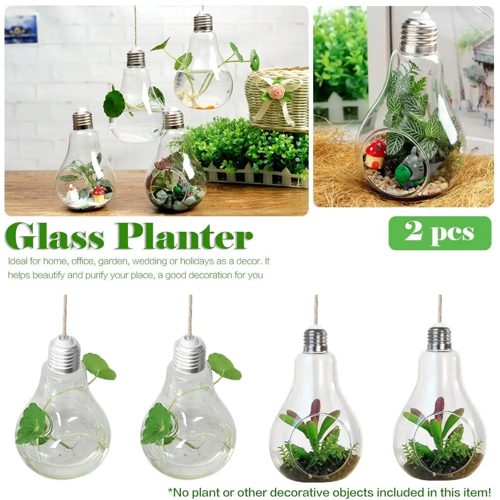 2 шт./компл. подвесная стеклянная ваза плантатор форма лампы сочный водный грунт