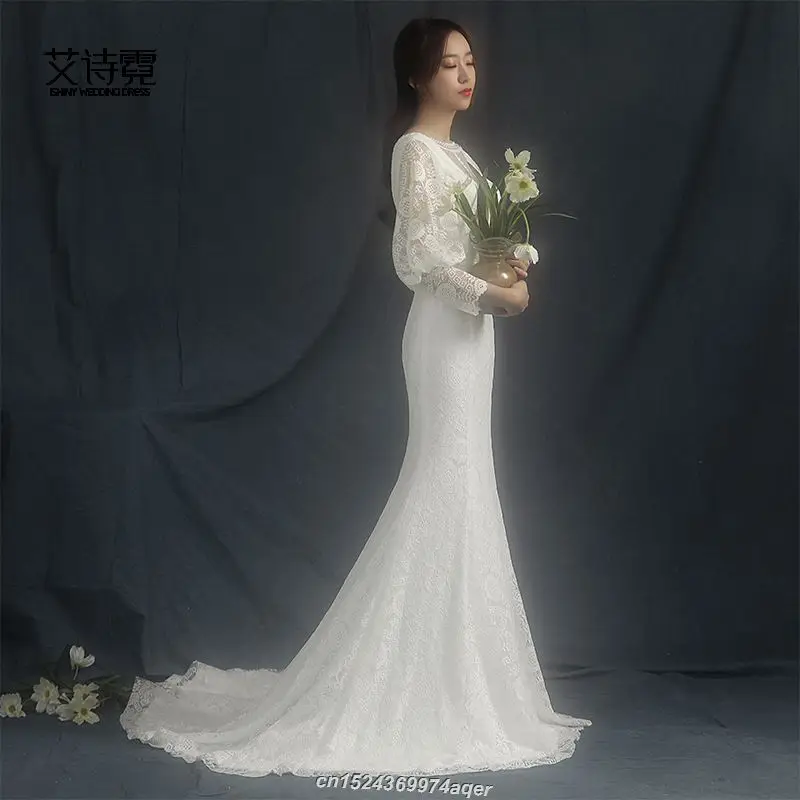 Красивое белое кружевное свадебное платье 2019 Vestidos De Novia Высокое/низкое пляжное