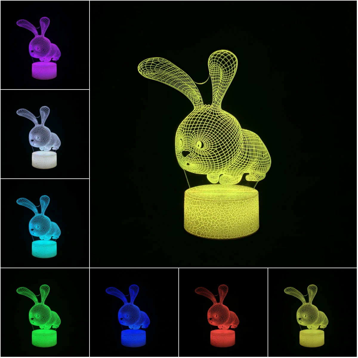 Кролик 3D лампа животное ребенок Рождественский подарок светодиодный USB